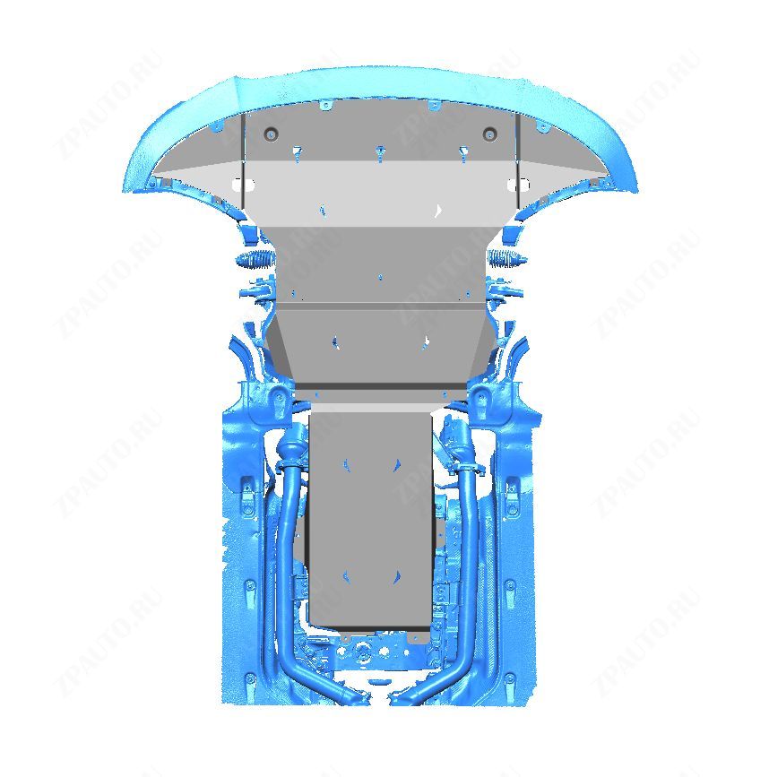 10.33ABC Защита картера двигателя и КПП GENESIS G90, V-5,0 (2018-2022) из 3-х частей (Алюминий 4мм)