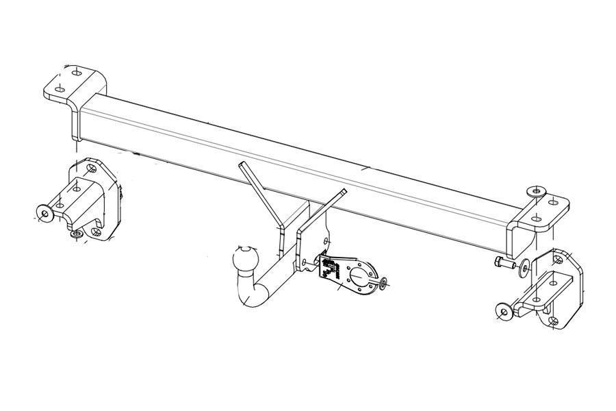 Фаркоп Baltex на Mercedes GLC X253 15-, 13.3279.12