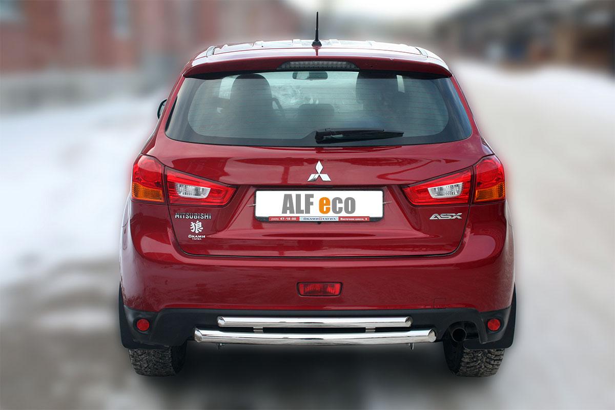 Защита задняя двойная D 60,3/42,4 для Mitsubishi ASX(Мицубиси АСХ), ALFeco арт. ASX-13.08