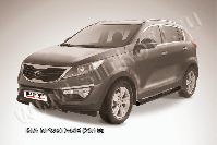 Кенгурятник d57 низкий мини черный Kia Sportage (2010-2016) , Slitkoff, арт. KSP010-001B