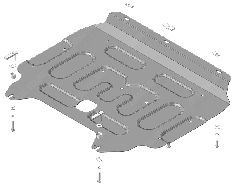 Защита стальная Мотодор (Двигатель, Коробка переключения передач), 2 мм,  для Honda Freed  2016-, FWD, арт. 70802
