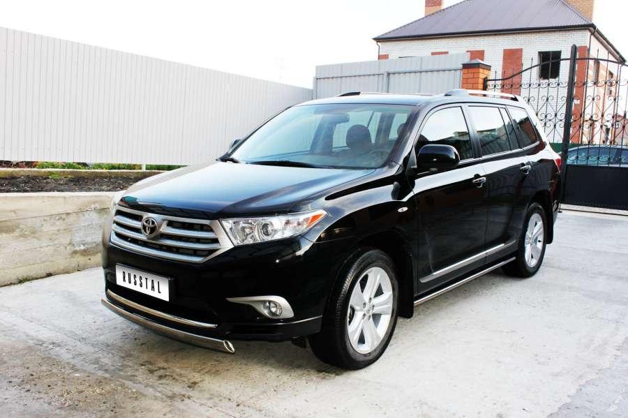 Защита переднего бампера d75x42 для Toyota Highlander 2010, Slitkoff THZ-000731