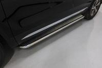 Пороги с площадкой (нерж. лист) 42,4 мм для автомобиля Changan CS75 FL 2020 арт. CHANCS7520-18