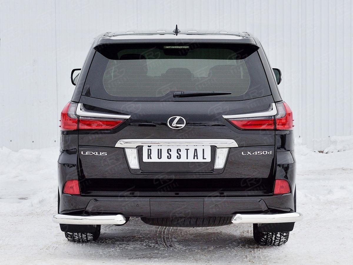 Защита заднего бампера уголки d76 Lexus LX570/LX450d 2015, Slitkoff LLX4Z-002524
