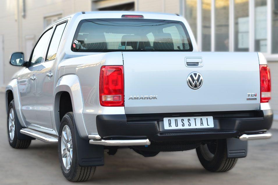 Защита заднего бампера уголки d57/42 для Volkswagen Amarok 2009-2015, Slitkoff VAKZ-001567