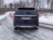 Защита задняя (уголки овальные) 75х42 для Ford Explorer 2015 (Форд Эксплорер 2015), ТСС FOREXPL16-20, TCC Тюнинг