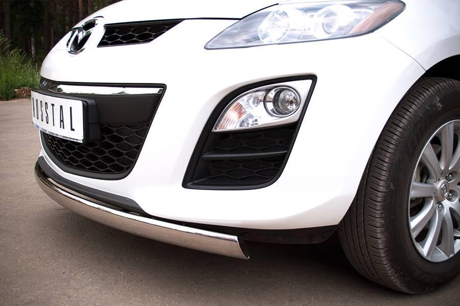 Защита переднего бампера d75x42 овал для Mazda CX-7 2010, Slitkoff MC7Z-000642
