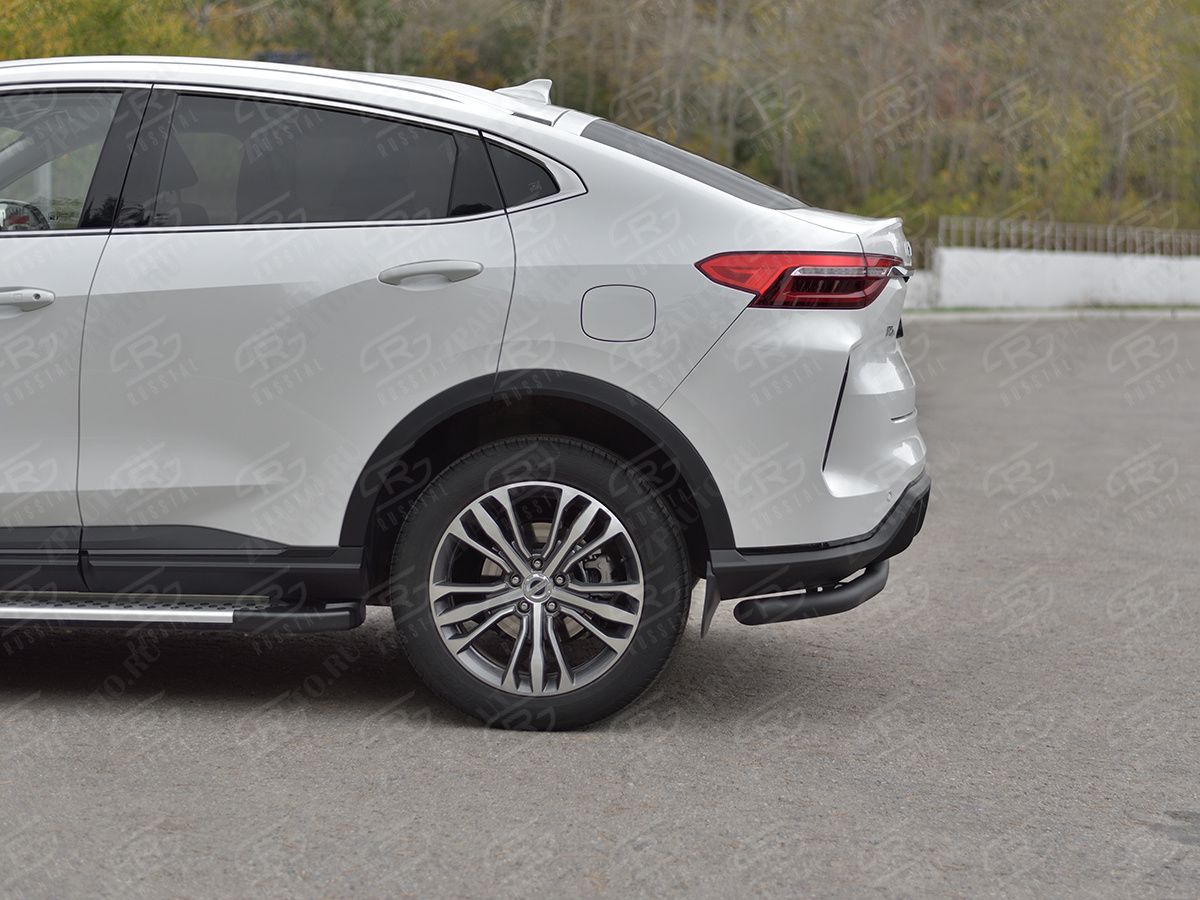 HAVAL F7X 4WD 2022- Защита заднего бампера d57 секции black HF7XZ-004009CH