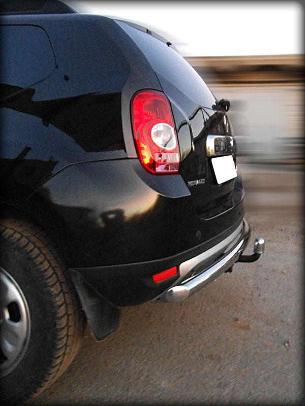 Защита заднего бампера радиусная одинарная d-60 (без фаркопа) для Renault Duster 4x4, Технотек RD_3.1