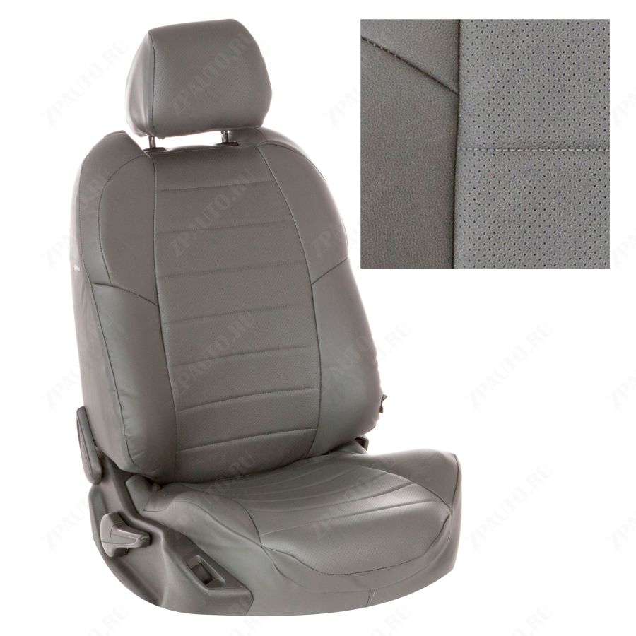 Чехлы для Skoda Octavia Tour Hb/Wag с 96-10г., Экокожа, (Серый + Серый), Autopilot арт. sk-ok-tr-sese-e