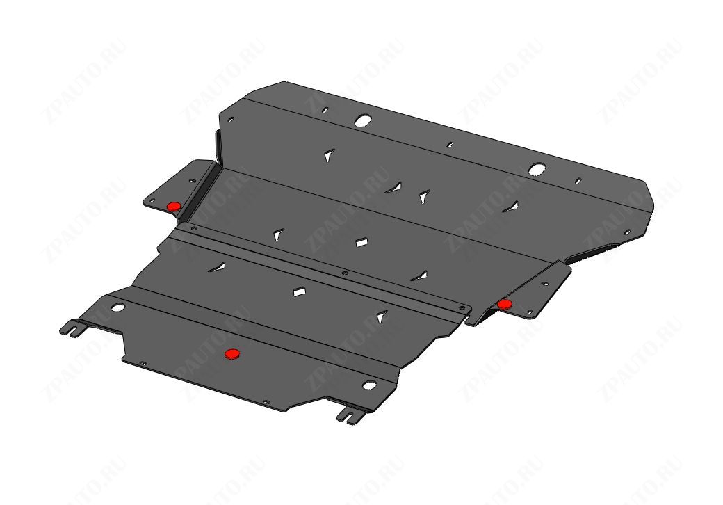 43.04ABC ЗАЩИТА КАРТЕРА ДВС И КПП V-ВСЕ GEELY MONJARO (2022-) ИЗ 2-Х ЧАСТЕЙ (АЛЮМИНИЙ 4 ММ)
