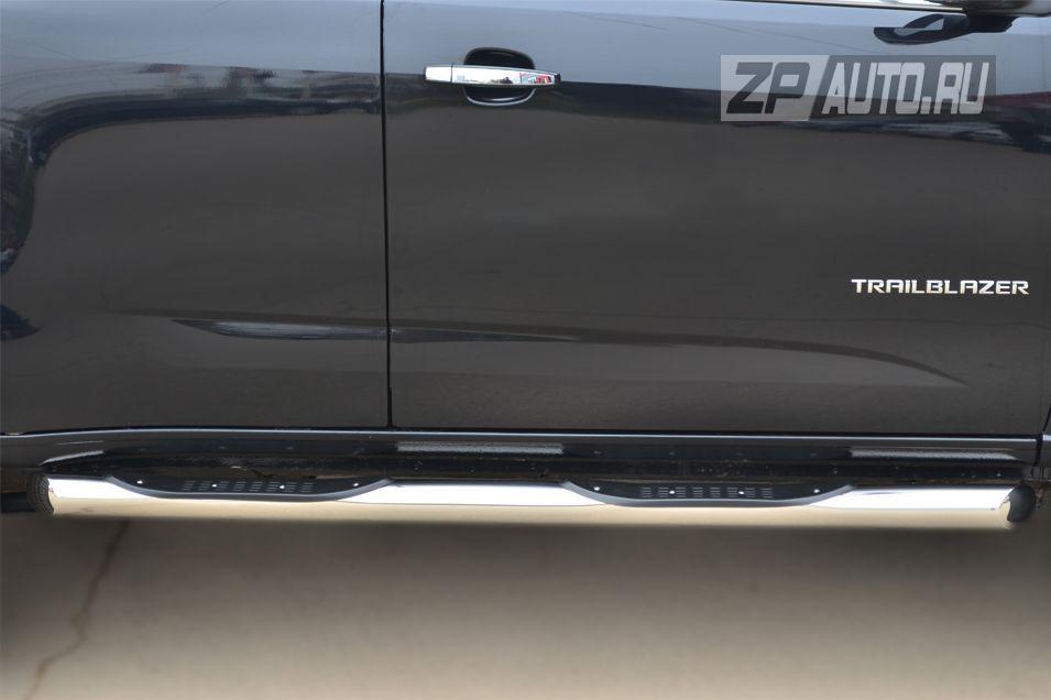 Пороги труба d76 с накладками вариант 1 для Chevrolet TrailBlazer 2013, Руссталь CTRT-0015101