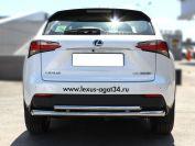 Защита заднего бампера радиусная двойная d-60+43 для Lexus NX 2014 F Sport, Технотек LNXFS_3.1