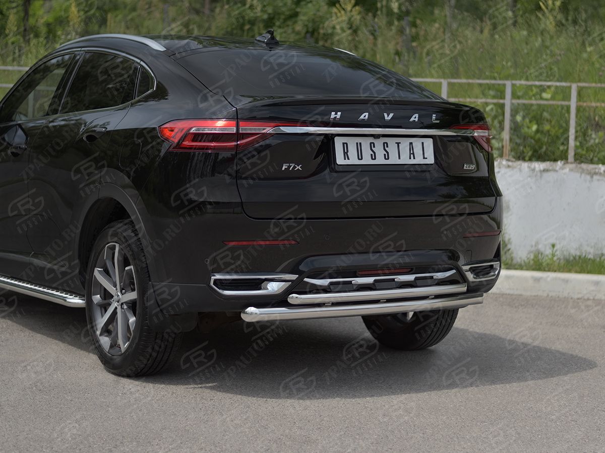 HAVAL F7X 1.5 4WD 2019-2022 Защита заднего бампера d57 дуга-d42 дуга HF7XZ-003844
