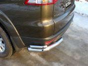 Защита задняя (уголки двойные) 76,1/42,4 мм для автомобиля Mitsubishi Pajero Sport 2013-2015, TCC Тюнинг MITPASPOR14-09