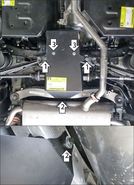 Защита стальная Мотодор (Задний дифференциал), 2 мм,  для Haval H3  2024- арт. 73110