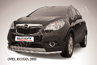 Защита переднего бампера d57 длинная Opel Mokka (2012-2016) Black Edition, Slitkoff, арт. OPMOK13-003BE