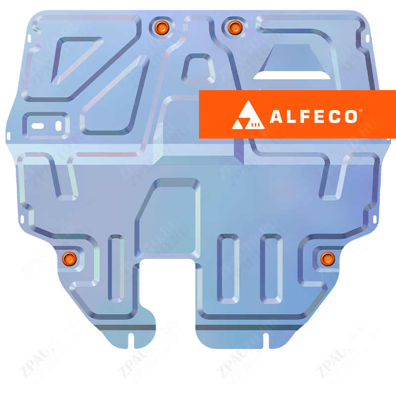 Защита  картера и КПП Volkswagen Polo Sedan (Mk5) 2008-2020 V-all (кроме 1,6MPI(110 л.с.) 6-АКПП) , ALFeco, алюминий 4мм, арт. ALF2624al-2