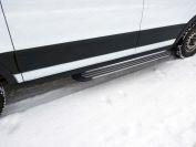 Порог алюминиевые "Slim Line Silver" 1720 мм (левый) для автомобиля Ford Transit FWD L2 2013-, TCC Тюнинг FORTRAN16-25S