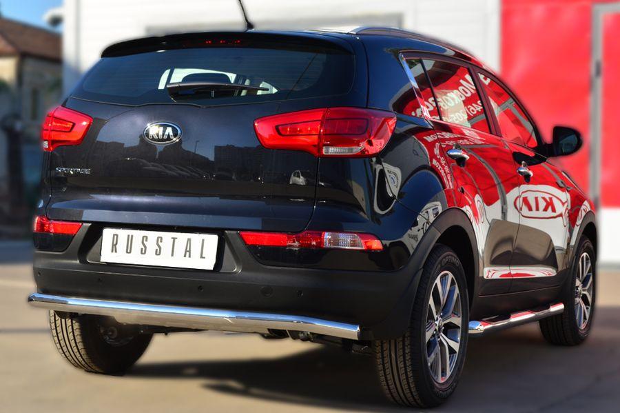 Защита заднего бампера d57 для KIA Sportage 2010-2015, Slitkoff KSGZ-001678