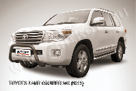 Кенгурятник d76 низкий мини черный Toyota Land Cruiser 200 (2013-2015) , Slitkoff, арт. TLC2-13-012B