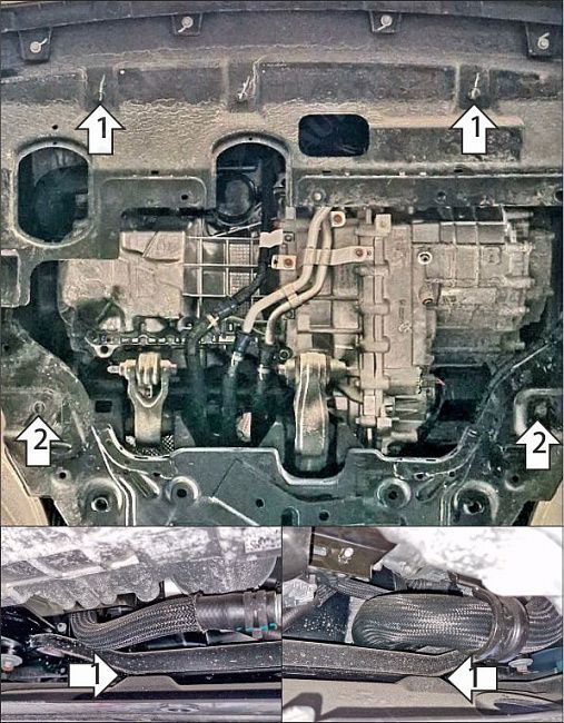 Защита стальная Мотодор (Двигатель, Коробка переключения передач), 2 мм,  WEY 07  2024- арт. 73124