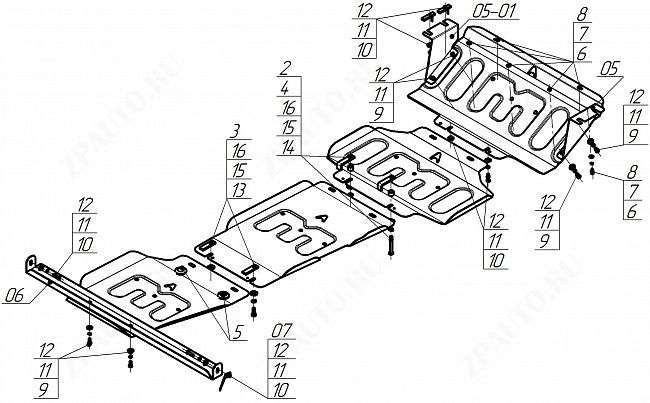 Защита АвтоСтандарт (Радиатор, Двигатель, Коробка переключения передач, Раздаточная коробка), 1,5 мм,  для Dongfeng DF6  2022- арт. 58603