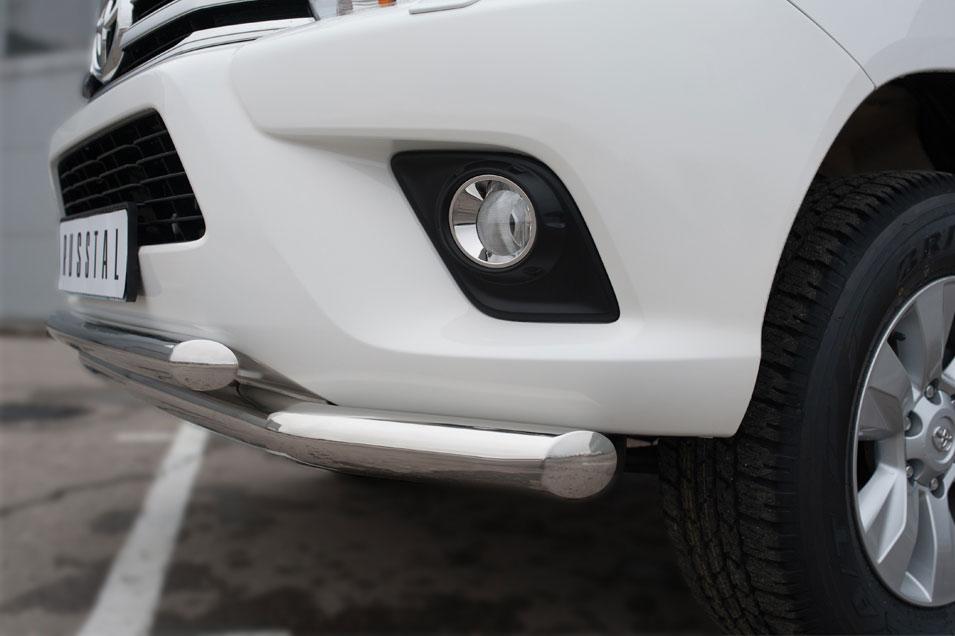 Защита переднего бампера d76/63 для Toyota Hilux 2015, Руссталь THZ-002147