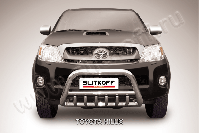Кенгурятник d57 низкий с защитой картера Toyota Hilux (2004-2011) Black Edition, Slitkoff, арт. THL003BE