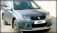 Дуга передняя по низу бампера d-53+43 радиусная двойная для Suzuki Grand Vitara 5d 2008, Технотек GVN10_5