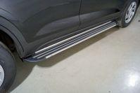 Пороги алюминиевые "Slim Line Silver" 1720 мм для автомобиля Hyundai Creta 2021- арт. HYUNCRE21-25S