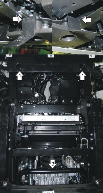 Защиты Грузовые Motodor (Радиатор), 2 мм, Сталь для Isuzu NMR 85H 2011- арт. 26406