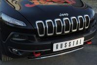 Защита переднего бампера d42 волна для Jeep Chrokee Trailhawk KL 2014, Руссталь JCZ-001995