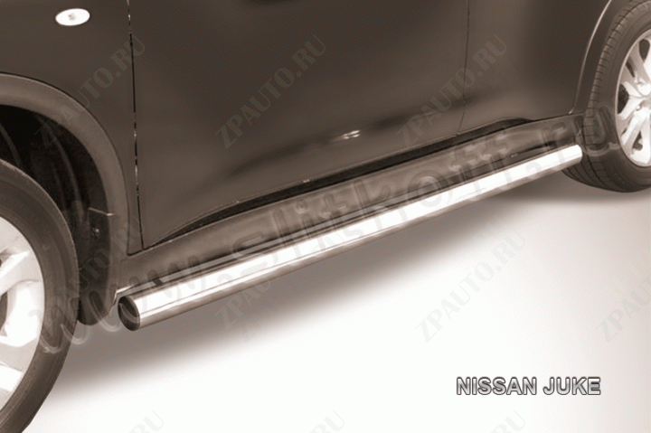 Защита порогов d76 труба Nissan Juke (2010-2014) Black Edition, Slitkoff, арт. NJ2WD-006BE