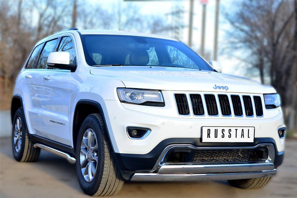 Защита переднего бампера d75х42/75х42 для Jeep Grand Cherokee 2013, Slitkoff JGCZ-001527