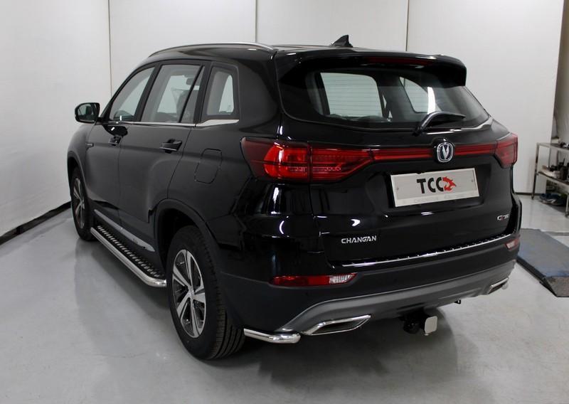 Пороги с площадкой 60,3 мм для автомобиля Changan CS75 FL 2020 арт. CHANCS7520-19
