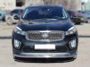 Дуга передняя по низу бампера радиусная d60 на KIA Sorento Prime 2015, Технотек KSTP15_1