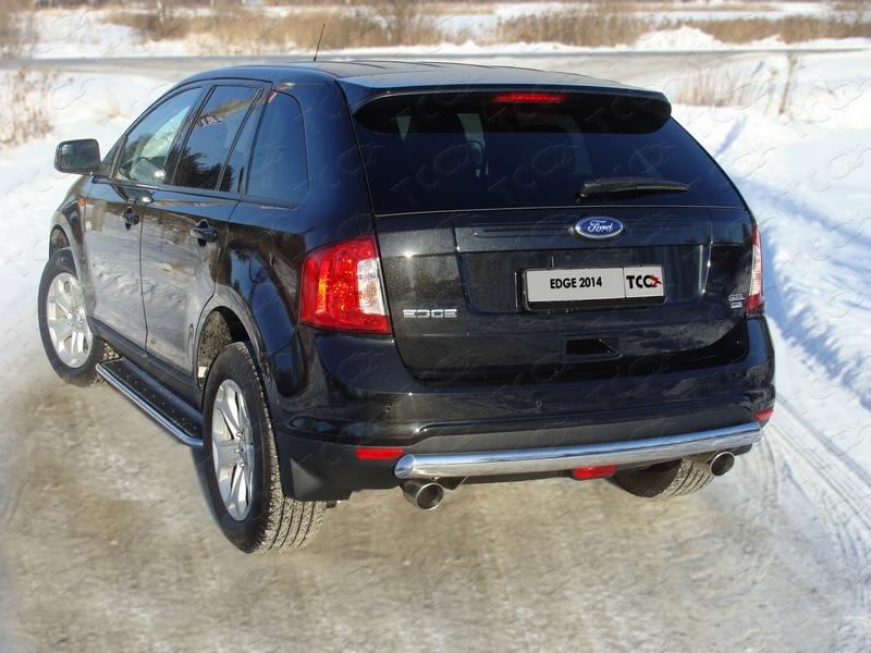 Защита задняя (овальная) 75х42 мм для автомобиля Ford Edge 2014-2015 TCC Тюнинг арт. FOREDG14-13