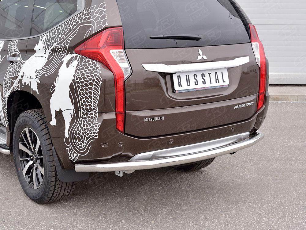 Защита заднего бампера d57 для Mitsubishi Pajero Sport 2016, Slitkoff MPJSZ-002489