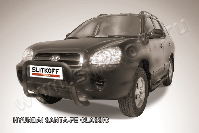 Кенгурятник d57 низкий черный Hyundai Santa-Fe Classic Таганрог (2000-2012) , Slitkoff, арт. HSFT008B