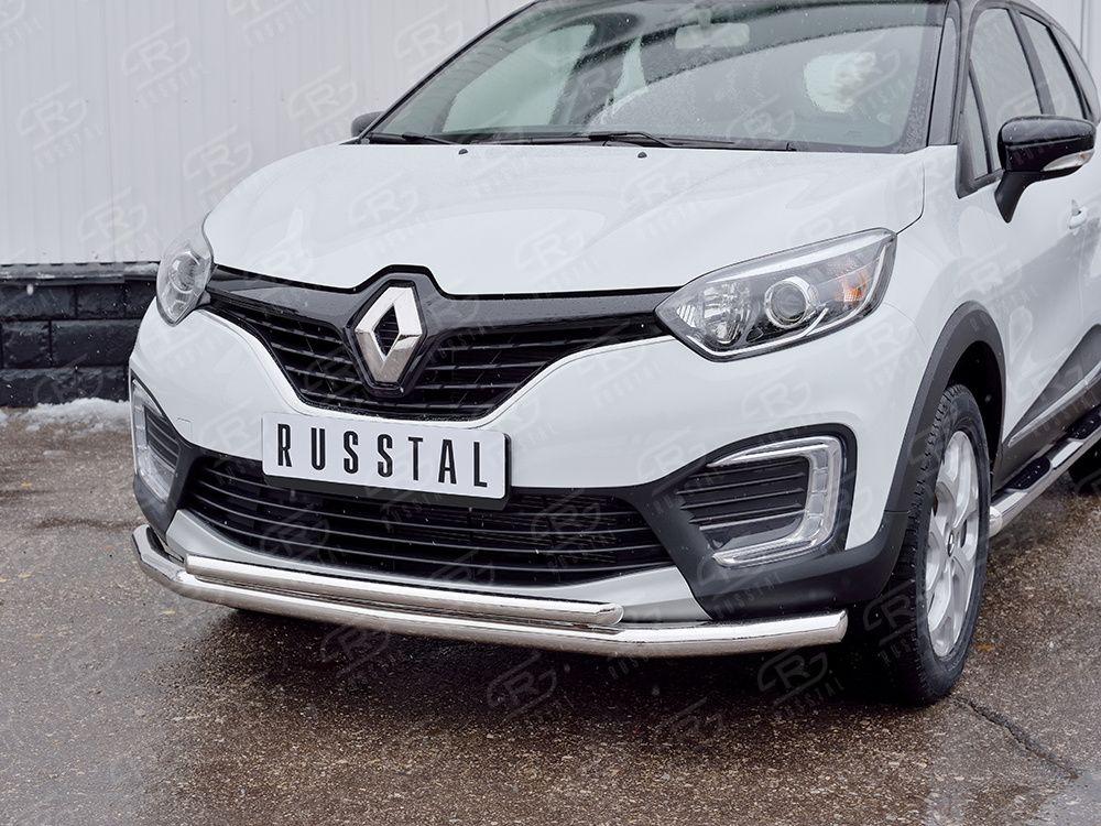 Защита переднего бампера d57/42 Renault Kaptur 2016, Slitkoff RKPZ-002457