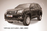 Защита переднего бампера d57+d57+d42 тройная радиусная Toyota Land Cruiser Prado J150 (2009-2013) Black Edition, Slitkoff, арт. TOP009BE