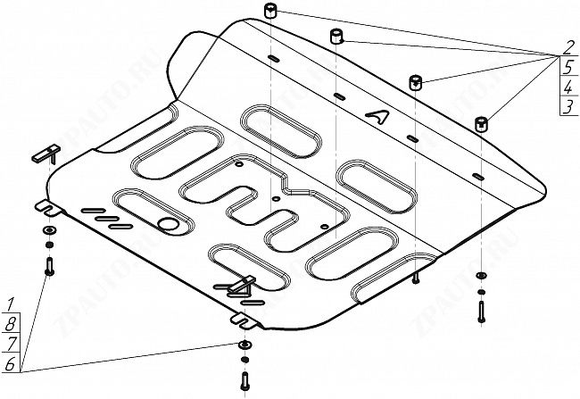 Защита АвтоСтандарт (Двигатель, Коробка переключения передач), 1,5 мм, сталь для FAW Bestune T99  2022- арт. 53903
