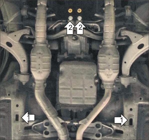 Защита стальная Мотодор (Коробка переключения передач), 2 мм, Сталь для Subaru Outback 2000-2003 арт. 02228