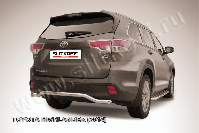 Защита заднего бампера d57 волна Toyota Highlander (2014-2016) Black Edition, Slitkoff, арт. THI14-018BE