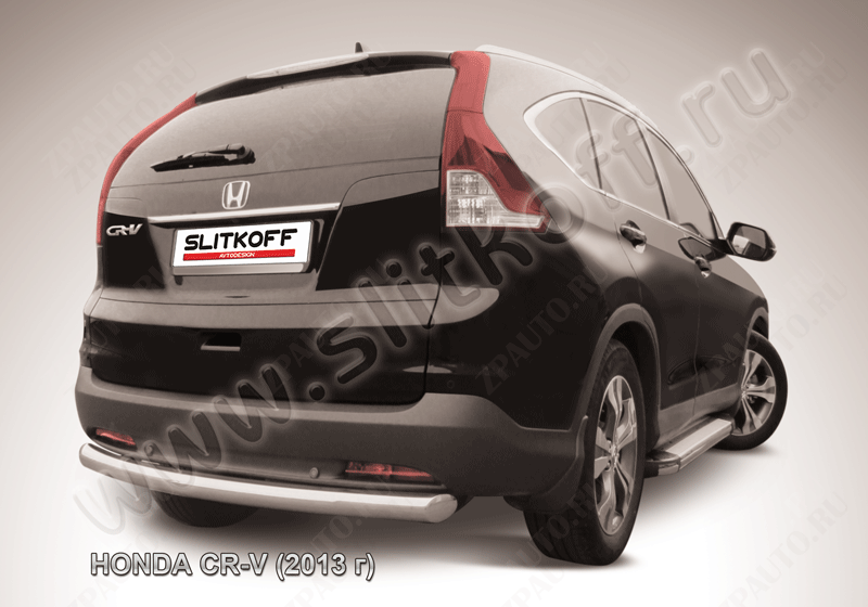 Защита заднего бампера d76 радиусная Honda CR-V 2L (2011-2015) , Slitkoff, арт. HCRV13-009