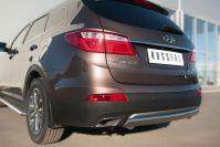 Защита заднего бампера d75х42 для Hyundai Santa Fe Grand 2013, Slitkoff HSFZ-002013