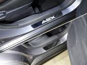 Накладки на пороги (лист зеркальный надпись ASX) 4шт для автомобиля Mitsubishi ASX 2017-