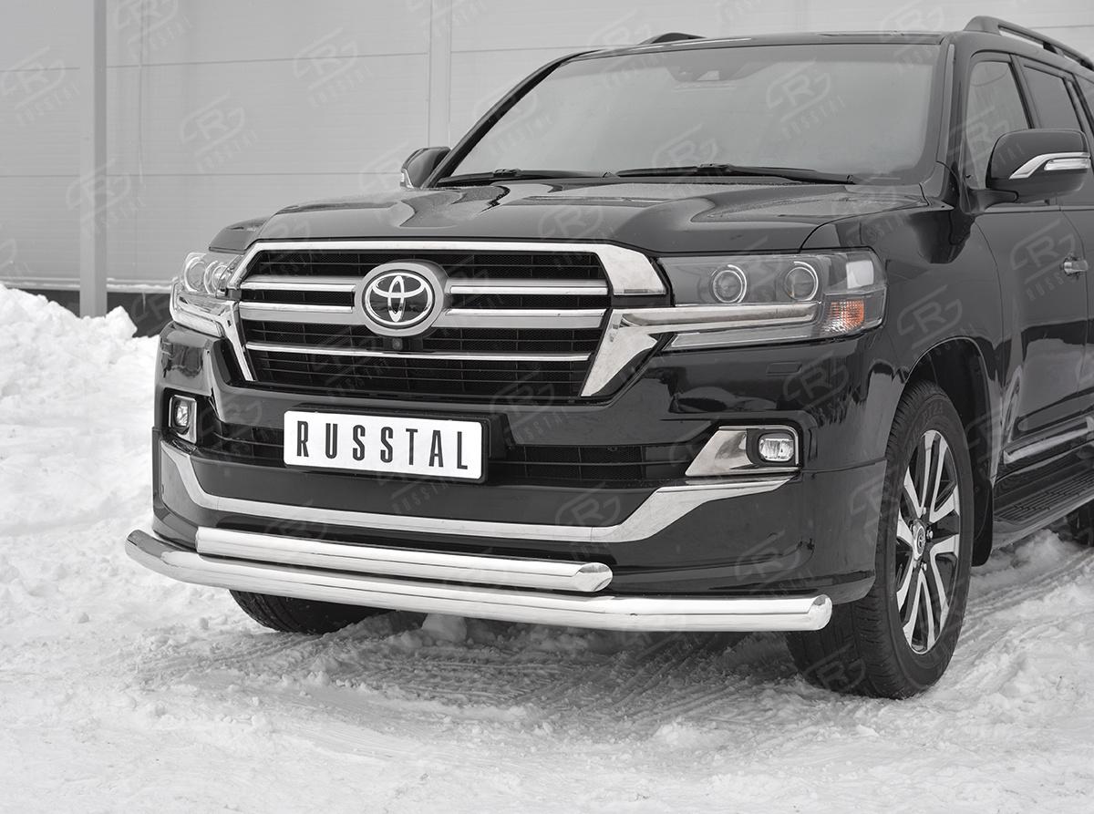 Защита переднего бампера d76 секции-d57 дуга TLCZ-003116 для автомобиля TOYOTA LAND CRUISER 200 2018 EXECUTIVE LOUNGE, Slitkoff