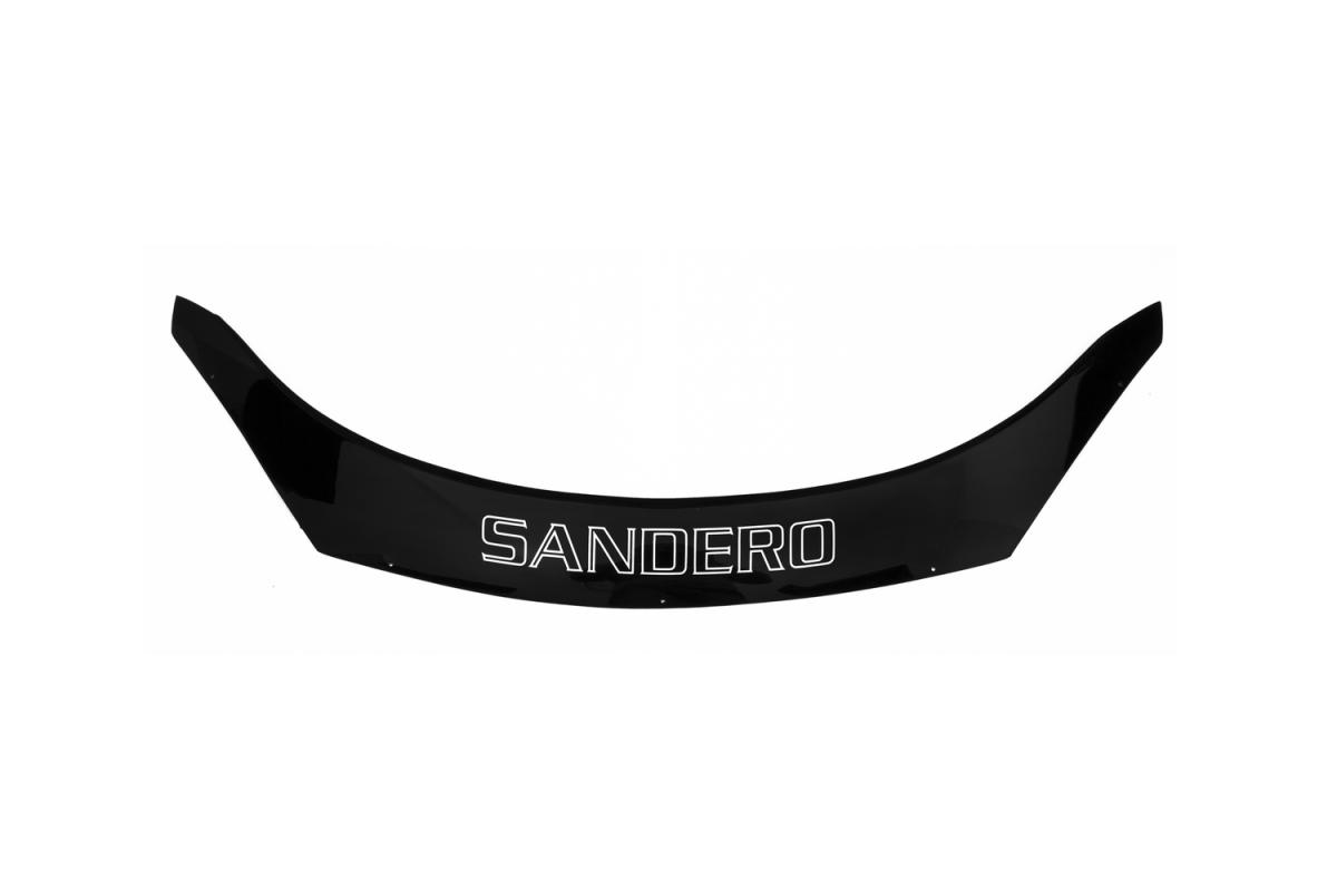 Дефлектор капота (ЕВРО крепеж) RENAULT SANDERO I 2009-2014 хэтчбек